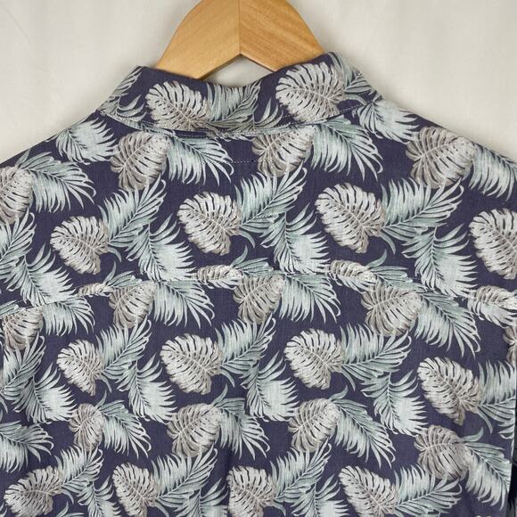 Rails Men's Carson Slate Aqua Tropic Palms Linen Short Sleeve Shirt Size XXL - Picture 4 of 7